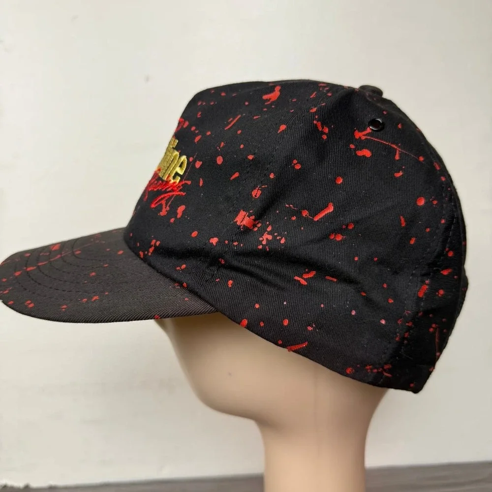 Vintage 1989 Texaco Havoline Racing Snapback Hat Black Paint Splatter‎ USA OSFA